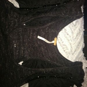 free people beaded ruffle boho sweater dress